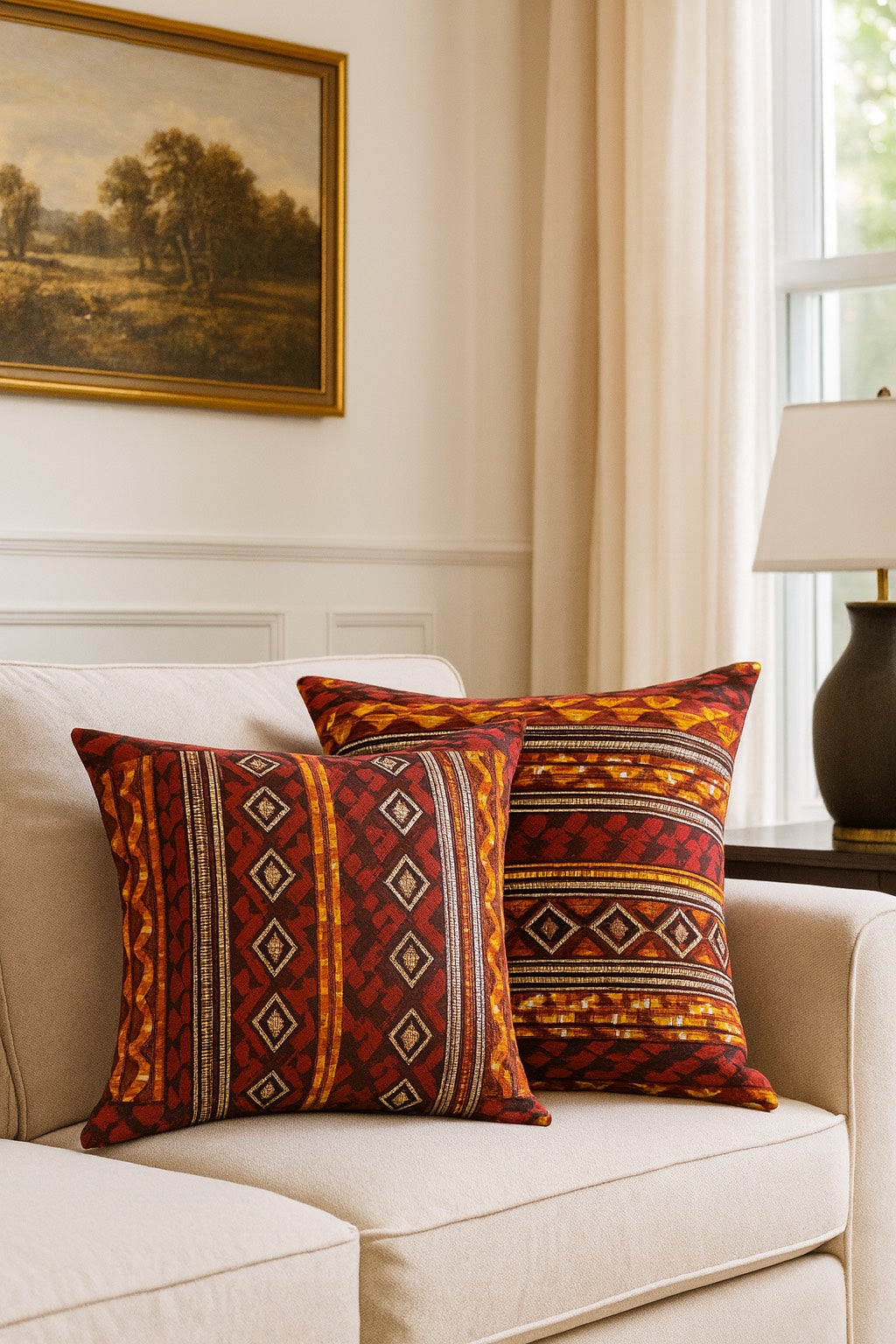 African-Inspired Decorative Throw Pillow (Set of 2)