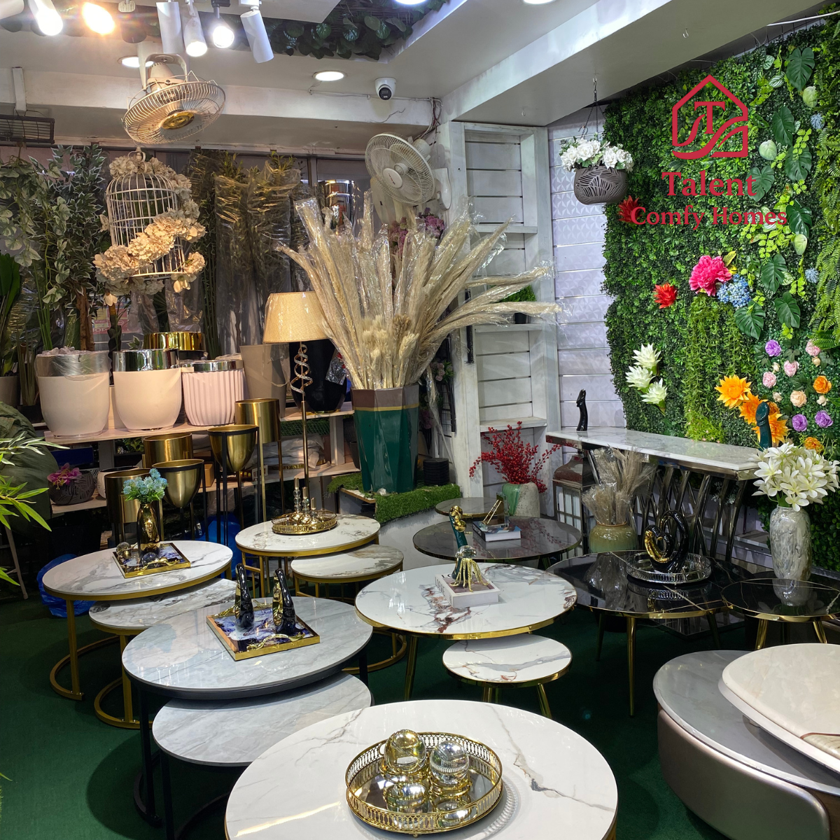 Artificial Potted Flowers – Lifelike Home Decor displayed in a cozy modern African home interior.