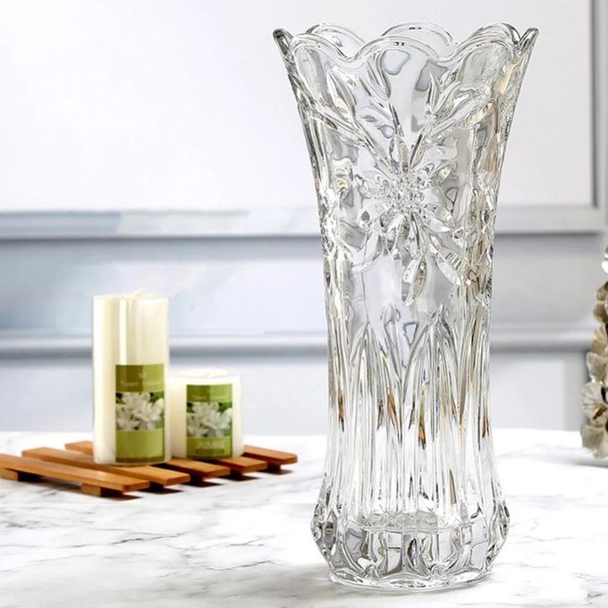 Decorative Flower Vase – Modern Glass Design displayed in a cozy modern African home interior.