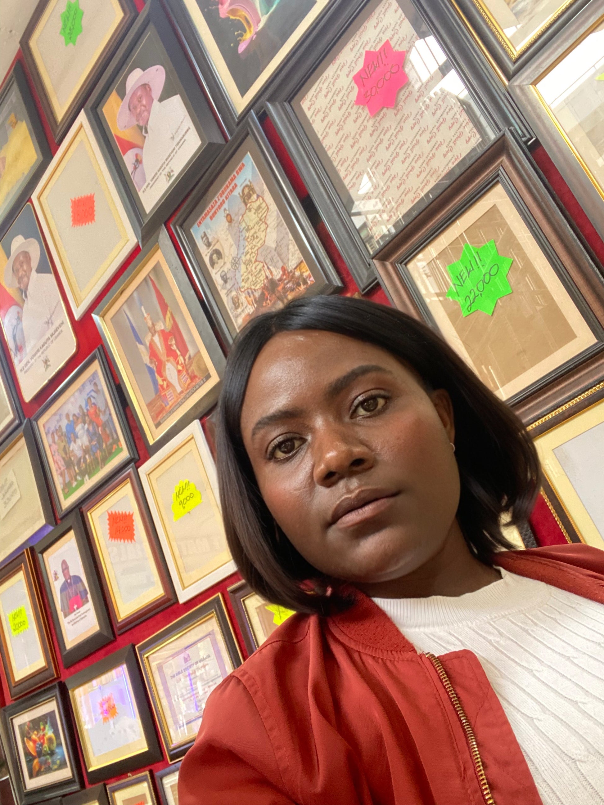  Photo Frame Set – Gallery Collage Wall Decor (Custom design) (5 pc set) displayed in a cozy modern African home interior.