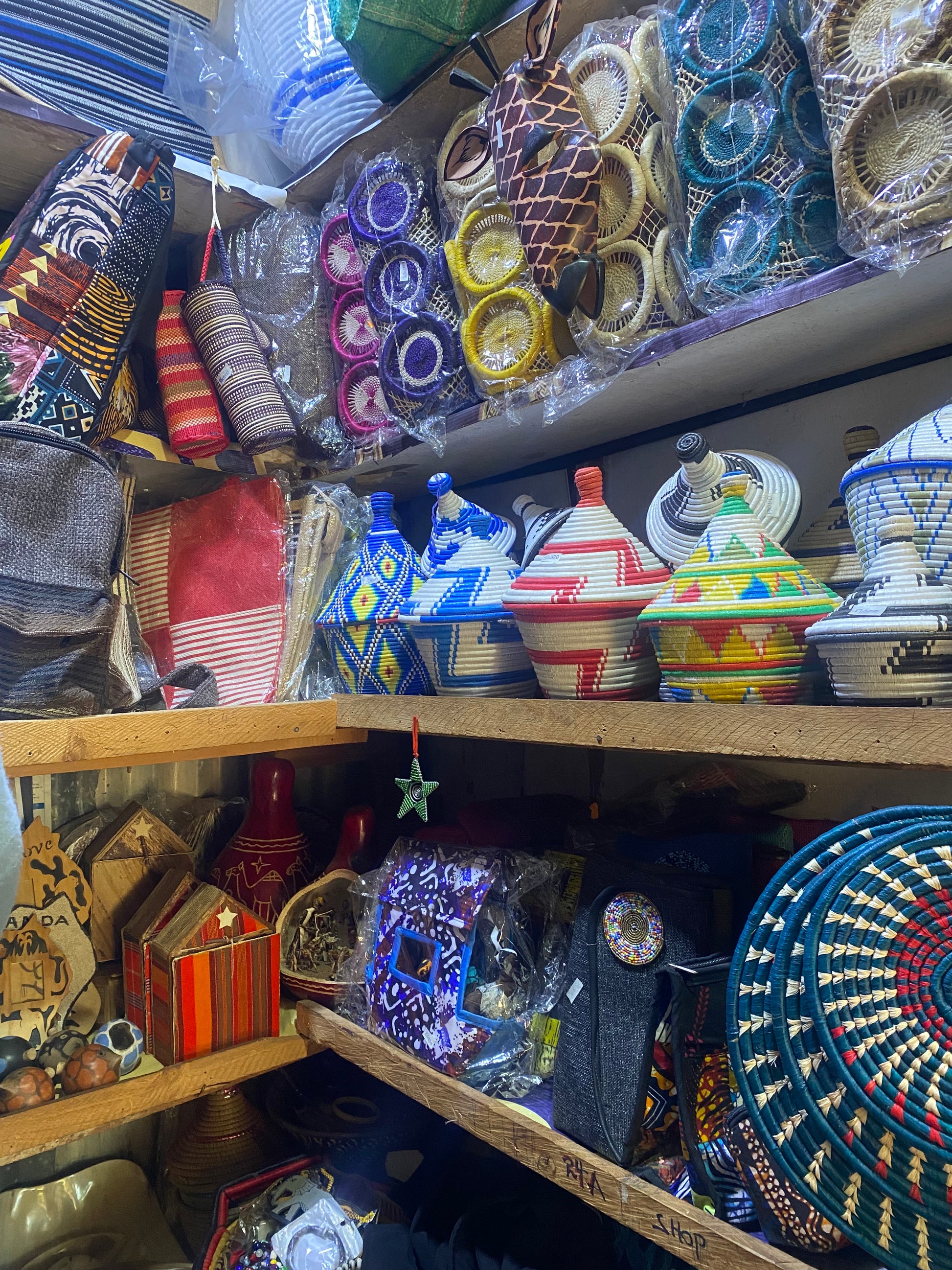 Handmade “Pearl of Africa” Collection displayed in a cozy modern African home interior.