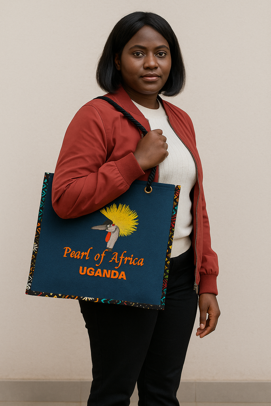 Handmade “Pearl of Africa” Collection displayed in a cozy modern African home interior.