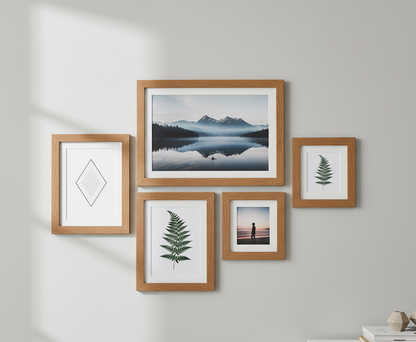  Photo Frame Set – Gallery Collage Wall Decor (Custom design) (5 pc set) displayed in a cozy modern African home interior.