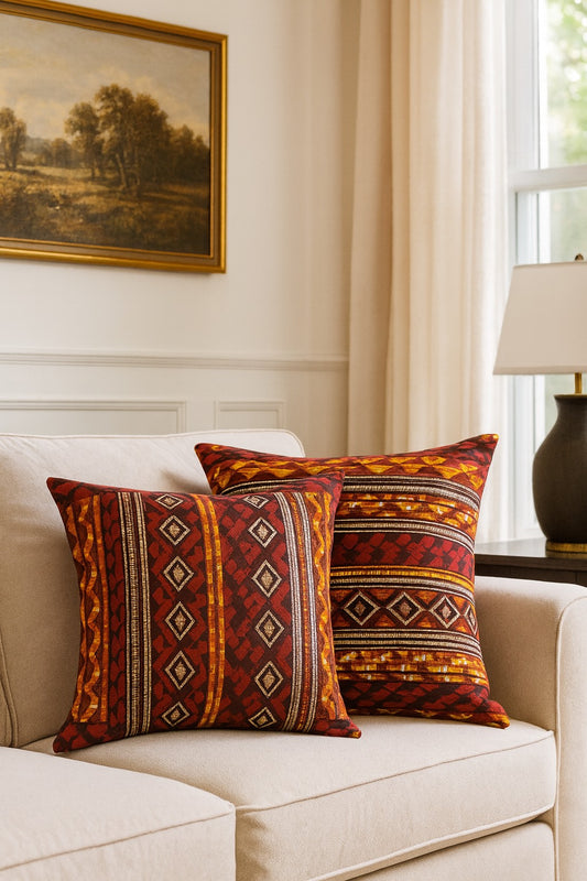 African-Inspired Decorative Throw Pillow (Set of 2)