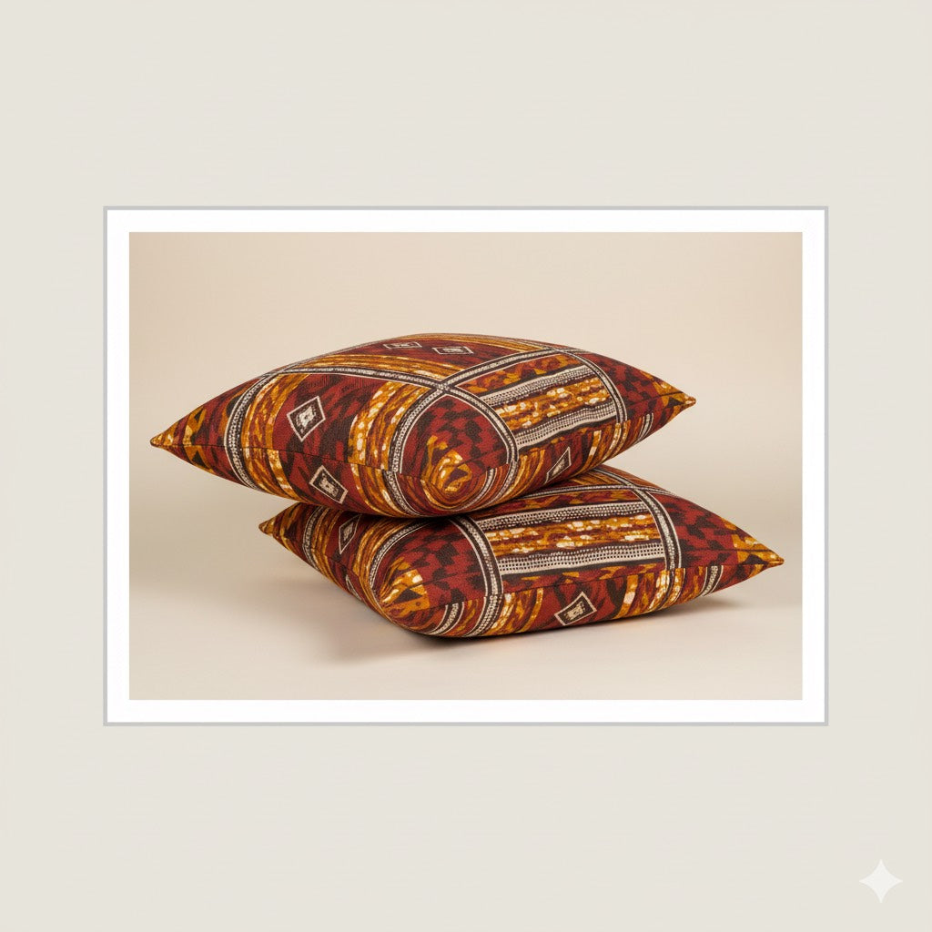 African-Inspired Decorative Throw Pillow (Set of 2)